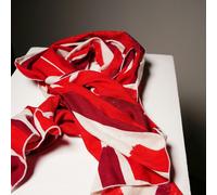 N'Damus London Drapers Ruby Ivory Silk Scarf