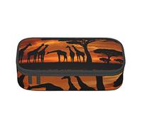 NDDCEDEW Africa Giraffe Majestic Tree Print Large Capacity Pencil Case with Zipper Pencil Case Student Pencil Pouch Cute Pencil Case for Girls and Boys Teenagers School Pencil Pouch