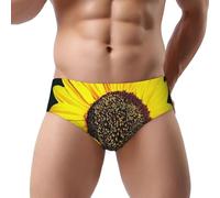 NDDCEDEW Bloom Sunflower Print Men'S Triangle Briefs Low Rise Soft Breathable Sweat Absorbent Underwear (S-3xl) Black