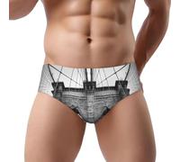 NDDCEDEW Brooklyn Bridge Print Men'S Triangle Briefs Low Rise Soft Breathable Sweat Absorbent Underwear (S-3xl) Black
