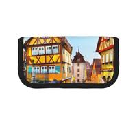NDDCEDEW Classic Houses Pencil Case Large Capacity Student Pencil Pouch Cute Pencil Case for Girls and Boys Teenagers School Pencil Pouch Fun Pen Cases Organizer Pouch