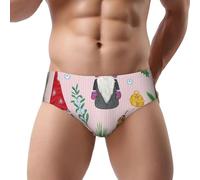 NDDCEDEW Cute Gnome Print Men'S Triangle Briefs Low Rise Soft Breathable Sweat Absorbent Underwear (S-3xl) Black