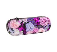 Nddcedew Cute Kid's Pencil Case Teenagers Leather Zippered Pouch Colorful Nature Flower Printing Student Stationery Bag Pen Holder Case Portable Storage Organizer
