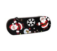 Nddcedew Cute Kid's Pencil Case Teenagers Leather Zippered Pouch Merry Christmas Printing Student Stationery Bag Pen Holder Case Portable Storage Organizer