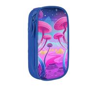 NDDCEDEW Cute Pencil Case Magic Mushroom Print Large Capacity Pencil Cases Zipper Pencil Case Student Pencil Pouch Cute Pencil Case for Girls and Boys Teenagers School Pencil Pouch Black, Blue, Pink