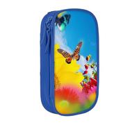 NDDCEDEW Cute Pencil Case Sunny Garden Print Large Capacity Pencil Cases Zipper Pencil Case Student Pencil Pouch Cute Pencil Case for Girls and Boys Teenagers School Pencil Pouch Black, Blue, Pink