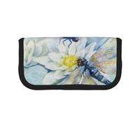 NDDCEDEW Dragonfly Lotus Pencil Case Large Capacity Student Pencil Pouch Cute Pencil Case for Girls and Boys Teenagers School Pencil Pouch Fun Pen Cases Organizer Pouch