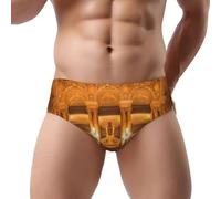 NDDCEDEW European Golden Gothic Print Men'S Triangle Briefs Low Rise Soft Breathable Sweat Absorbent Underwear (S-3xl)