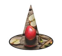NDDCEDEW Fruits On Wood Floor Print Halloween Hats Witch Wizard Hats For Festivities Cosplay