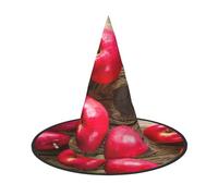 NDDCEDEW Fruits On Wood Print Halloween Hats Witch Wizard Hats For Festivities Cosplay