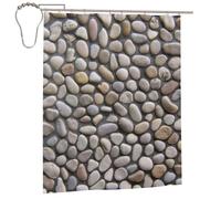 NDDCEDEW Fun Stones All Over The Ground Shower Curtain, 152 X 183 Cm, Quick-Dry Polyester With Hooks, Bathroom Decor
