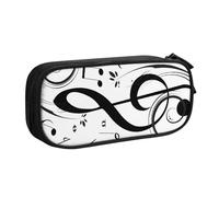 NDDCEDEW Funny Pencil Case Black Music Notes Printed Large Capacity Pencil Cases Student Pencil Pouch Cute Pencil Case for Girls and Boys Teenagers School Pencil Pouch Black, Blue, Pink
