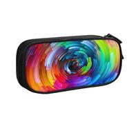 NDDCEDEW Funny Pencil Case Colorful Rainbow Spiral Printed Large Capacity Pencil Cases Student Pencil Pouch Cute Pencil Case for Girls and Boys Teenagers School Pencil Pouch Black, Blue, Pink