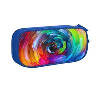NDDCEDEW Funny Pencil Case Colorful Rainbow Spiral Printed Large Capacity Pencil Cases Student Pencil Pouch Cute Pencil Case for Girls and Boys Teenagers School Pencil Pouch Black, Blue, Pink