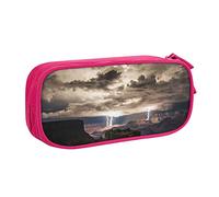 NDDCEDEW Funny Pencil Case Grand Canyon Dark Cloud Printed Large Capacity Pencil Cases Student Pencil Pouch Cute Pencil Case for Girls and Boys Teenagers School Pencil Pouch Black, Blue, Pink