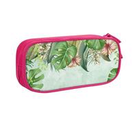 NDDCEDEW Funny Pencil Case Green Leaves Printed Large Capacity Pencil Cases Student Pencil Pouch Cute Pencil Case for Girls and Boys Teenagers School Pencil Pouch Black, Blue, Pink