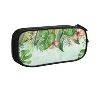 NDDCEDEW Funny Pencil Case Green Leaves Printed Large Capacity Pencil Cases Student Pencil Pouch Cute Pencil Case for Girls and Boys Teenagers School Pencil Pouch Black, Blue, Pink