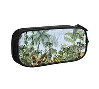 NDDCEDEW Funny Pencil Case Green Palm Leaves Printed Large Capacity Pencil Cases Student Pencil Pouch Cute Pencil Case for Girls and Boys Teenagers School Pencil Pouch Black, Blue, Pink
