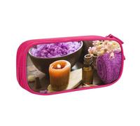 NDDCEDEW Funny Pencil Case Lavender Flower and Spa Salt Printed Large Capacity Pencil Cases Student Pencil Pouch Cute Pencil Case for Girls and Boys Teenagers School Pencil Pouch Black, Blue, Pink