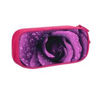 NDDCEDEW Funny Pencil Case Purple Rose Printed Large Capacity Pencil Cases Student Pencil Pouch Cute Pencil Case for Girls and Boys Teenagers School Pencil Pouch Black, Blue, Pink