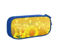 NDDCEDEW Funny Pencil Case Sunflower Field Printed Large Capacity Pencil Cases Student Pencil Pouch Cute Pencil Case for Girls and Boys Teenagers School Pencil Pouch Black, Blue, Pink