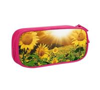 NDDCEDEW Funny Pencil Case Sunflowers Under Clouds Printed Large Capacity Pencil Cases Student Pencil Pouch Cute Pencil Case for Girls and Boys Teenagers School Pencil Pouch Black, Blue, Pink