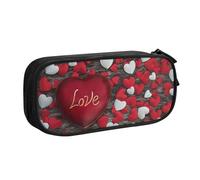 NDDCEDEW Funny Pencil Case Valentine's Day Printed Large Capacity Pencil Cases Student Pencil Pouch Cute Pencil Case for Girls and Boys Teenagers School Pencil Pouch Black, Blue, Pink