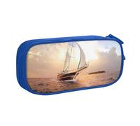 NDDCEDEW Funny Pencil Case White Sailing Ship at Sunset Printed Large Capacity Pencil Cases Student Pencil Pouch Cute Pencil Case for Girls and Boys Teenagers School Pencil Pouch Black, Blue, Pink