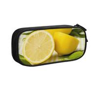 NDDCEDEW Funny Pencil Case Yellow Lemon Printed Large Capacity Pencil Cases Student Pencil Pouch Cute Pencil Case for Girls and Boys Teenagers School Pencil Pouch Black, Blue, Pink