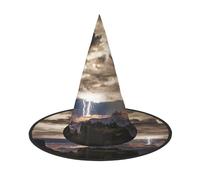 NDDCEDEW Grand Canyon Dark Cloud Print Halloween Hats Witch Wizard Hats For Festivities Cosplay