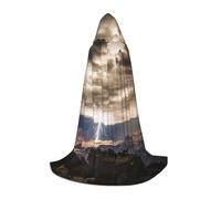 NDDCEDEW Grand Canyon Dark Cloud Print Hooded Cape For Teenagers Floor Length Hooded Cape