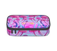 NDDCEDEW Magic Mushroom Print Large Capacity Pencil Case with Zipper Pencil Case Student Pencil Pouch Cute Pencil Case for Girls and Boys Teenagers School Pencil Pouch