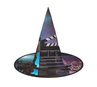 NDDCEDEW Movies Clapperboard Print Halloween Hats Witch Wizard Hats For Festivities Cosplay