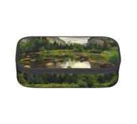 NDDCEDEW Park Scenery Print Large Capacity Pencil Case with Zipper Pencil Case Student Pencil Pouch Cute Pencil Case for Girls and Boys Teenagers School Pencil Pouch