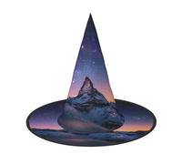 NDDCEDEW Plateau At Night Print Halloween Hats Witch Wizard Hats For Festivities Cosplay