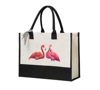 NDDCEDEW Reusable Shopping Bags Cute Flamingo Printed Canvas Carrying Tote Bag For Women With Handles Personalized Tote Bags For Is A Great Gift Girlfriend Wife Mother Bridesmaids