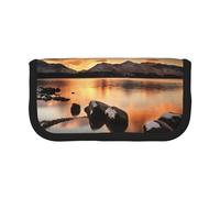 NDDCEDEW Rock and Lake Under Sunset Pencil Case Large Capacity Student Pencil Pouch Cute Pencil Case for Girls and Boys Teenagers School Pencil Pouch Fun Pen Cases Organizer Pouch