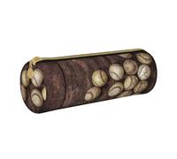 NDDCEDEW Student Pencil Pouch Baseball On Wooden Print Leather Zippered Pencil Pouch Kids Stationery Bag for School Pen Holder Case Portable Storage Organizer Makeup Bag