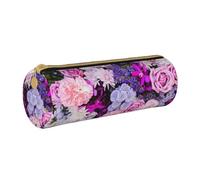 NDDCEDEW Student Pencil Pouch Colorful Nature Flower Print Leather Zippered Pencil Pouch Kids Stationery Bag for School Pen Holder Case Portable Storage Organizer Makeup Bag
