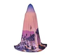 NDDCEDEW The Old Hollywood Print Hooded Cape For Teenagers Floor Length Hooded Cape