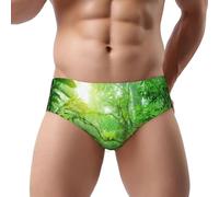NDDCEDEW Tropical Wilderness Print Men'S Triangle Briefs Low Rise Soft Breathable Sweat Absorbent Underwear (S-3xl) Black