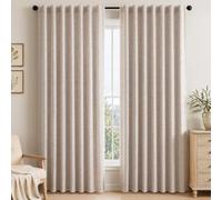NDDYCU Beige 100% Blackout Curtains, Linen Thermal Curtain with Liner 52x84 | Elegant Linen-Look, Triple-Layer 100% FULL Blackout Lining, Back Tab for Living Room Dining Room Bedroom