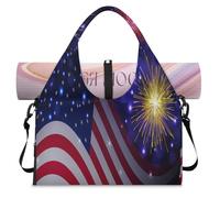 Ndependence Day Holidays Sports Duffel Bag for Women Men American Flag Weekend Overnight Bag with Shoe Compartment Shoulder Tote Luggage Bag for Yoga Gym Travel