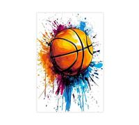 NDGSA Abstract Colorful Basketball Graffiti Art Painting Canvas Poster Bedroom Decor Landscape Office Room Decor Gift 12x18inch(30x45cm)