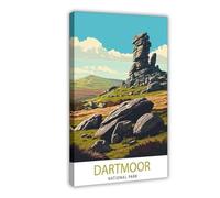 NDGSA Dartmoor National Park Travel Poster Canvas Poster Bedroom Decor Landscape Office Room Decor Gift 08x12inch(20x30cm)