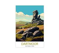NDGSA Dartmoor National Park Travel Poster Canvas Poster Wall Art Decor Print Picture Paintings for Living Room Bedroom Decoration 24x36inch(60x90cm)