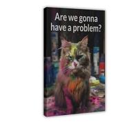 NDGSA Fun Doodle Persian Cat Art 3 Canvas Poster Bedroom Decor Landscape Office Room Decor Gift 24x36inch(60x90cm)