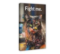 NDGSA Fun Doodle Persian Cat Art Canvas Poster Wall Art Decor Print Picture Paintings for Living Room Bedroom Decoration 20x30inch(50x75cm)