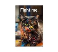 NDGSA Fun Doodle Persian Cat Art Canvas Poster Wall Art Decor Print Picture Paintings for Living Room Bedroom Decoration 08x12inch(20x30cm)