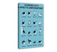 NDGSA Latin Cat Emotional Poster Canvas Poster Wall Art Decor Print Picture Paintings for Living Room Bedroom Decoration 16x24inch(40x60cm)